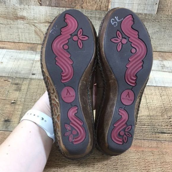 Clarks ArtisanBrown Leather Slip On Loafer Wedge Womens 5M  74079 - Picture 11 of 12